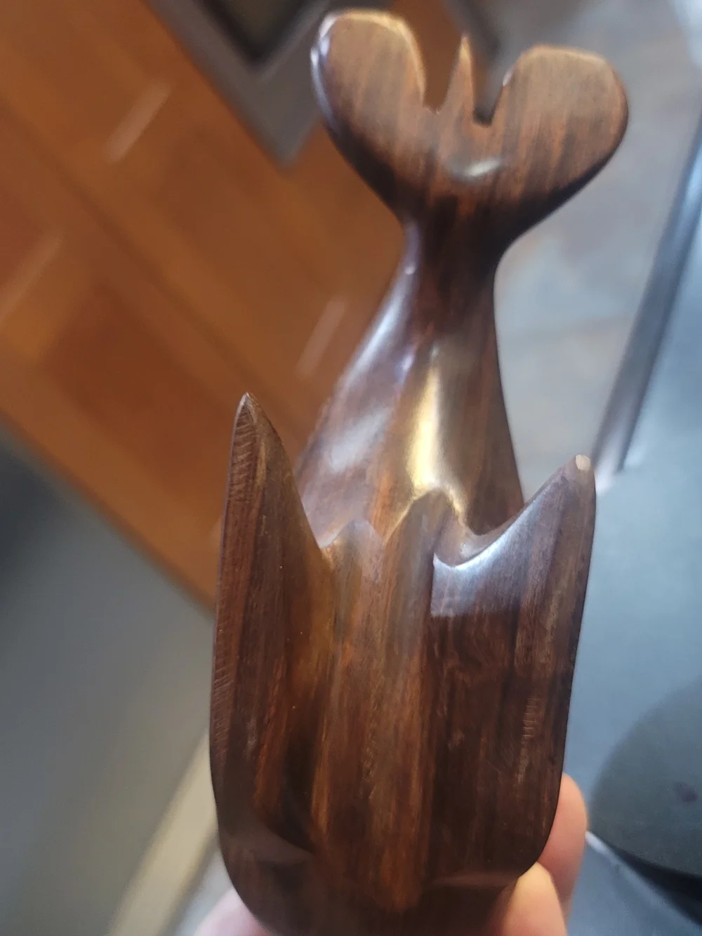 Handcarved Brown Wooden Seal Figurine Decorative Accent
